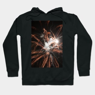 Gold fireworks abstract gold black smoke Hoodie